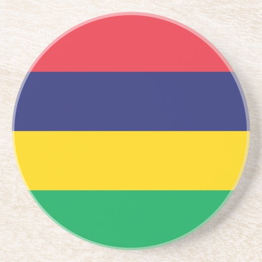 Flagge von Mauritius Getränkeuntersetzer (Vorne)