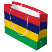 Flagge von Mauritius Große Geschenktüte (Rückseite Schrägansicht)