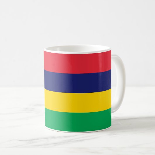 Flagge von Mauritius Kaffeetasse (VorderseiteRechts)