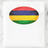 Flagge von Mauritius Ovaler Aufkleber (Tasche)