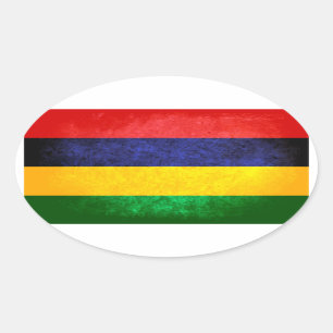 Flagge von Mauritius Ovaler Aufkleber