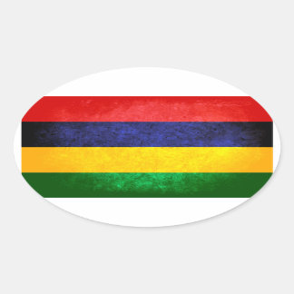 Flagge von Mauritius Ovaler Aufkleber