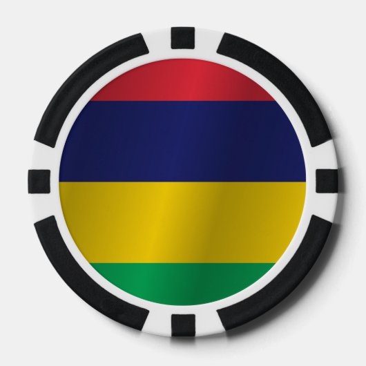 Flagge von Mauritius Pokerchips (Vorderseite)