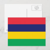 Flagge von Mauritius Postkarte (Vorne/Hinten)