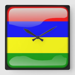 Flagge von Mauritius Quadratische Wanduhr