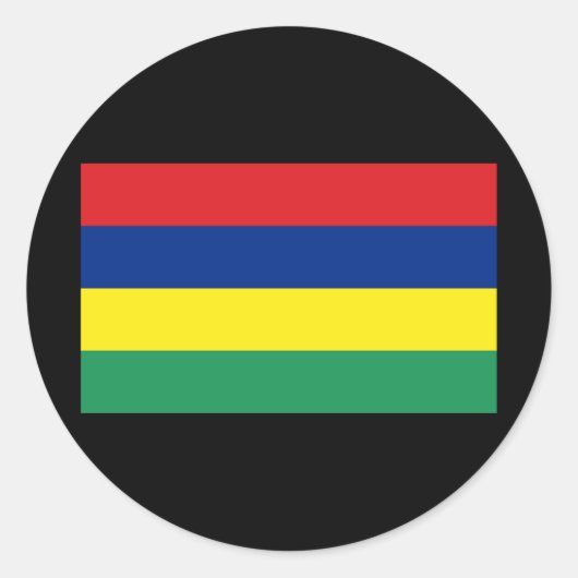 Flagge von Mauritius Runder Aufkleber (Vorderseite)