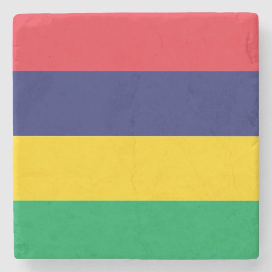 Flagge von Mauritius Steinuntersetzer (Vorderseite)