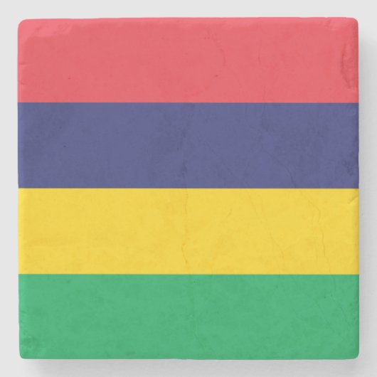 Flagge von Mauritius Steinuntersetzer (Vorderseite)
