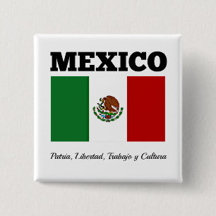 Flagge von Mexiko, beschriftet Button