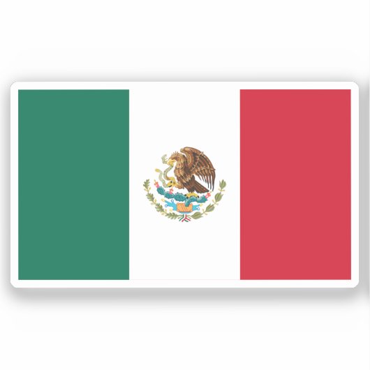 Flagge von Mexiko individuell zugeschnitten Aufkleber (Vorderseite)