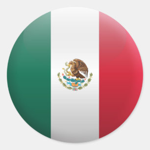 Flagge von Mexiko Runder Aufkleber