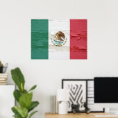 Flagge von Mexiko verwittert Poster (Heimbüro)