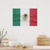 Flagge von Mexiko verwittert Poster (Küche)