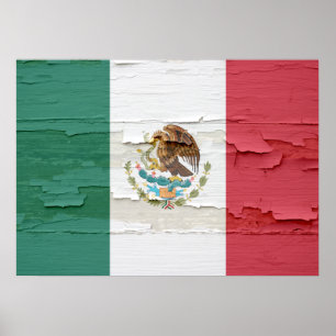 Flagge von Mexiko verwittert Poster