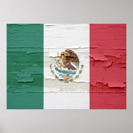 Flagge von Mexiko verwittert Poster (Vorne)