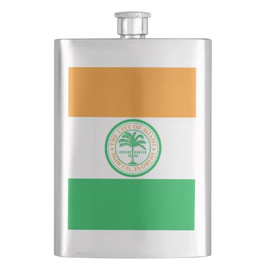 Flagge von Miami, Florida Hip Flask Flachmann (Vorderseite)