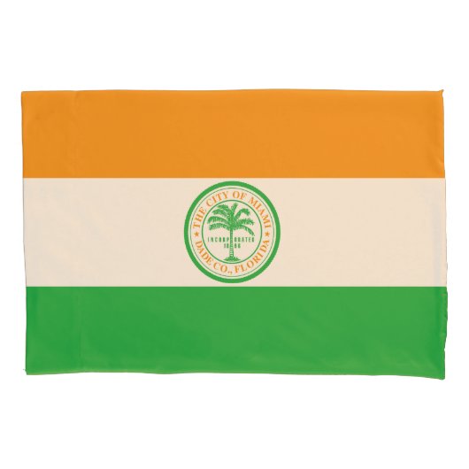 Flagge von Miami, Florida Pillowcase Kissenbezug (Vorderseite)