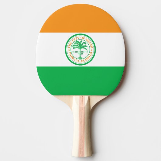 Flagge von Miami, Florida Ping Pong Paddle Tischtennis Schläger (Vorderseite)