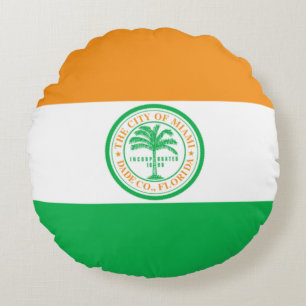 Flagge von Miami (Florida) Rundes Kissen