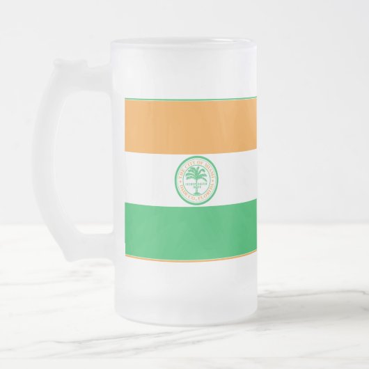 Flagge von Miami, Florida, Tasse von Mattiertem Gl (Links)