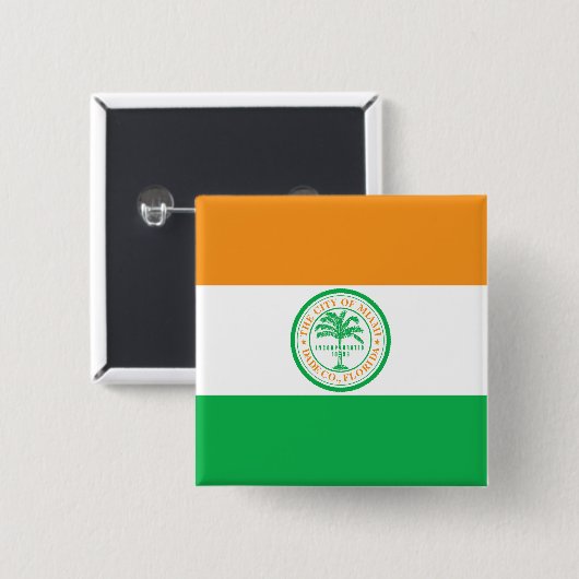 Flagge von Miami, Pinback-Button in Florida Button (Vorne & Hinten)
