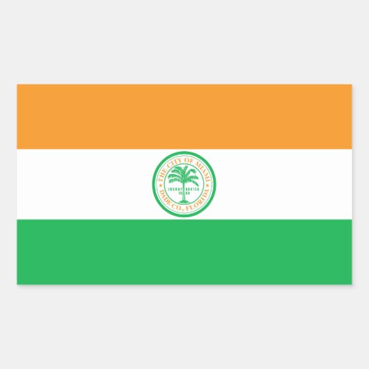 Flagge von Miami, rechteckiger Aufkleber in Florid (Vorderseite)