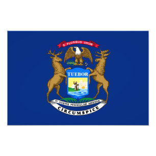 Flagge von Michigan Fotodruck