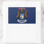 Flagge von Michigan Rechteckiger Aufkleber (Tasche)