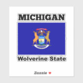 Flagge von Michigan, Staat Wolverine Aufkleber (Blatt)