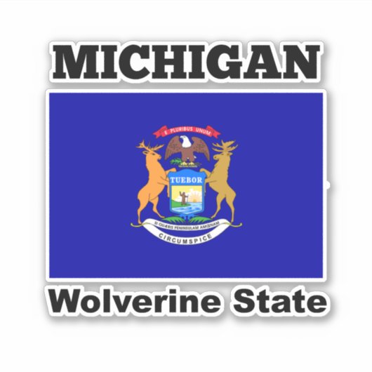 Flagge von Michigan, Staat Wolverine Aufkleber (Vorderseite)