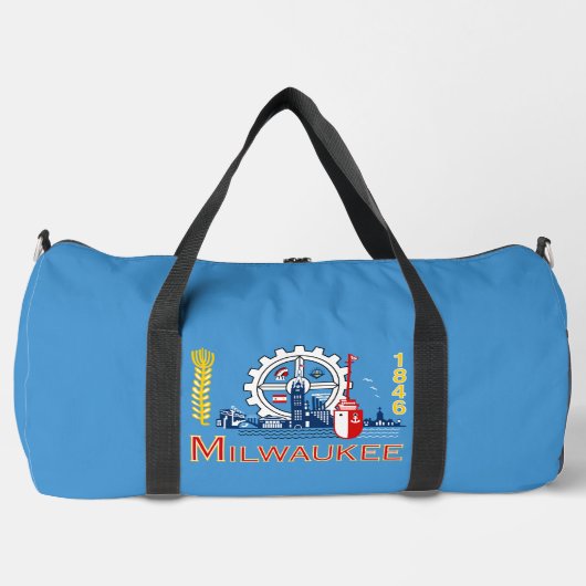 Flagge von Milwaukee, Wisconsin Duffle Bag (Vorderseite)
