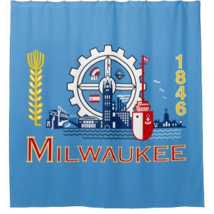 Flagge von Milwaukee (Wisconsin) Duschvorhang