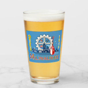 Flagge von Milwaukee (Wisconsin) Glas