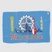 Flagge von Milwaukee, Wisconsin Golfhandtuch (Horizontal)