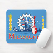 Flagge von Milwaukee, Wisconsin Mousepad (Mit Mouse)