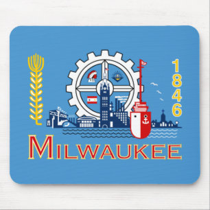Flagge von Milwaukee (Wisconsin) Mousepad
