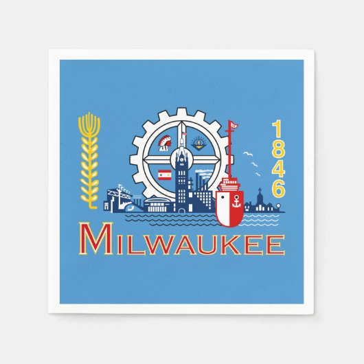 Flagge von Milwaukee, Wisconsin Napkins Serviette (Vorderseite)