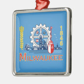 Flagge von Milwaukee (Wisconsin) Ornament Aus Metall (Links)