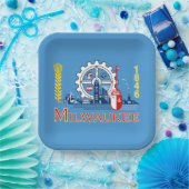 Flagge von Milwaukee, Wisconsin Pappteller (Party)
