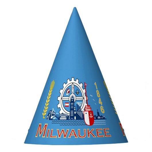 Flagge von Milwaukee, Wisconsin Partyhütchen (Vorderseite)