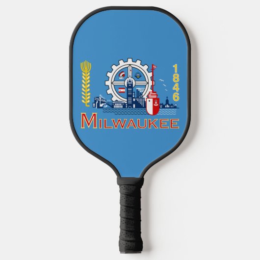 Flagge von Milwaukee, Wisconsin Pickleball Schläger (Vorderseite)