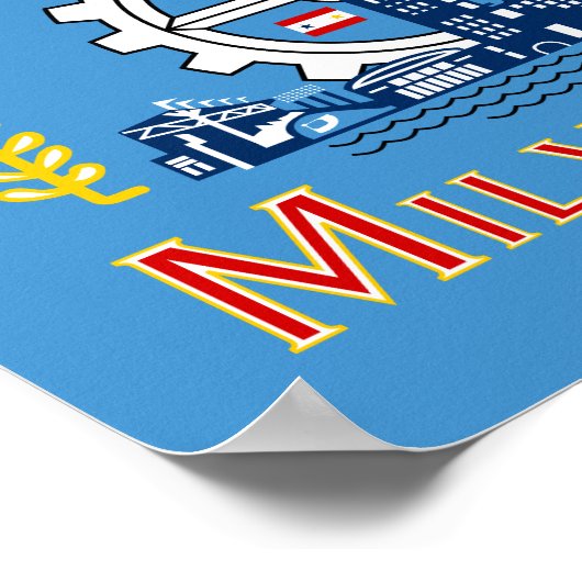Flagge von Milwaukee, Wisconsin Poster (Ecke)