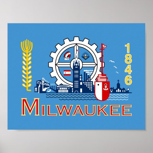 Flagge von Milwaukee, Wisconsin Poster (Vorne)