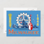 Flagge von Milwaukee, Wisconsin Postkarte (Vorne/Hinten)