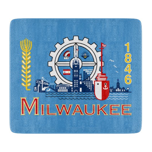 Flagge von Milwaukee (Wisconsin) Schneidebrett (Vorderseite)