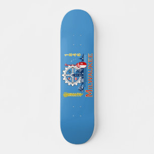 Flagge von Milwaukee, Wisconsin Skateboard