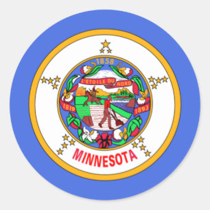 Flagge von Minnesota Runder Aufkleber