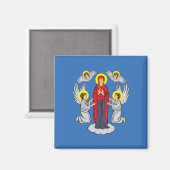 Flagge von Minsk (Belarus) Magnet (Vorderseite/Rückseite)