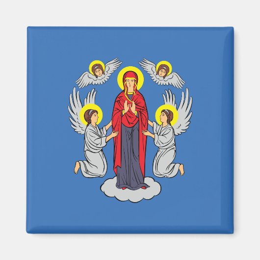 Flagge von Minsk (Belarus) Magnet (Vorne)