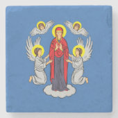 Flagge von Minsk (Belarus) Steinuntersetzer (Vorderseite)